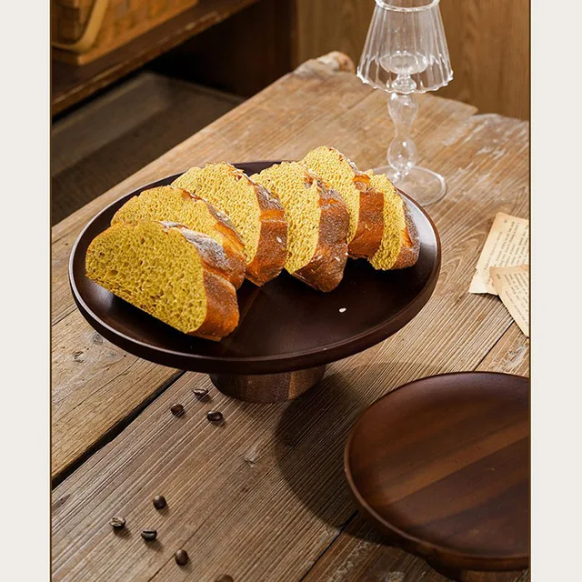 Alzata Per Torte Con Cupola HEFTMAN 25.4cm - Base Legno Acacia, Cupola Acrilico Trasparente, 2 In 1 - Foto 3