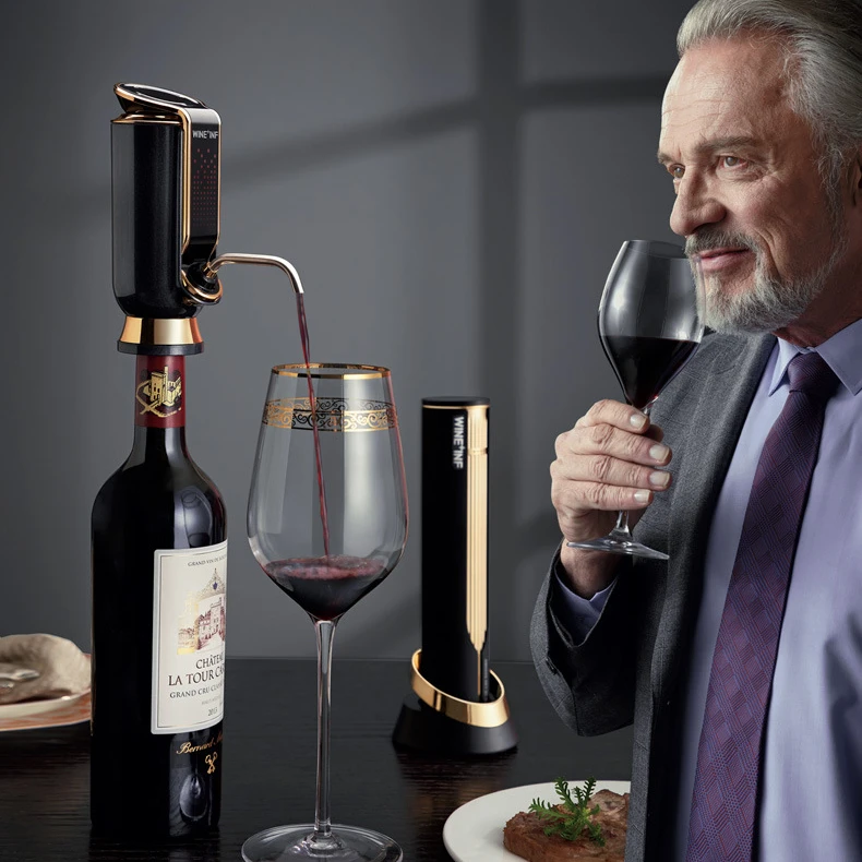 

Modern Preservation Wine Pourer Electronic Vacuum Red Wine Decanter Fast Decanter Bar Luxury Vacuum Retain Freshness 10 Days