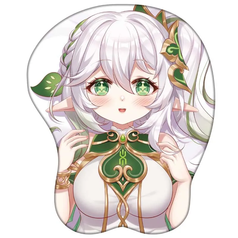 Nahida 3d Mão Resto de Pulso Mouse Pad Jogo Genshin Impacto Mousepad Silicone Bonito Mama Oppai Macio Gaming Mouse Esteira do Escritório Trabalho - Imagem 3