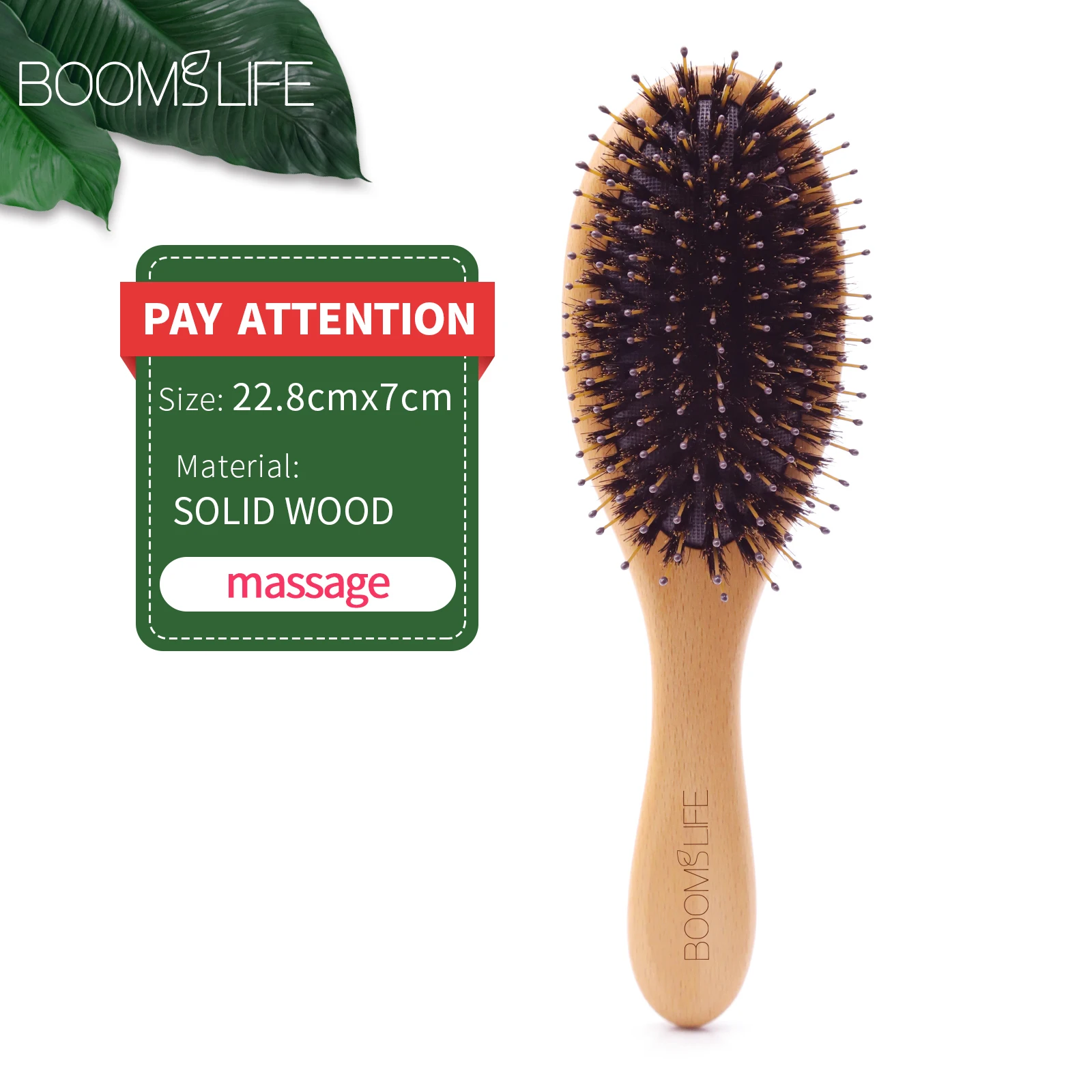 Boar Bristle Hair Brush Women Combs for Hair Anti-Static Scalp Massage Comb Wood Hair Brush for Curly Thick Long Hair Detangler 6