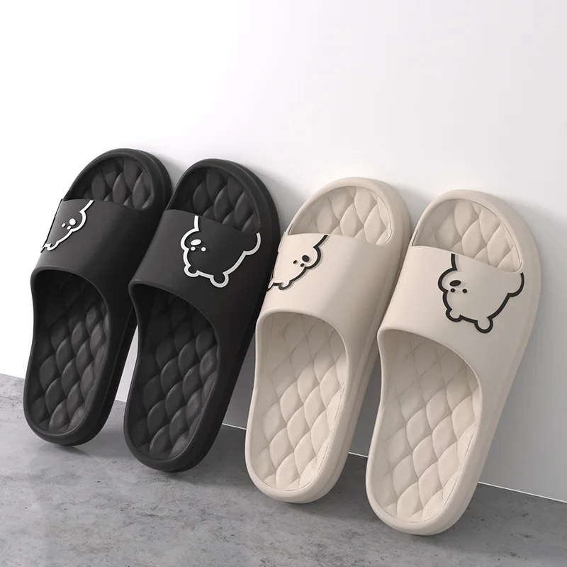 

Cartoon Slippers For Men Women Eva Bear Thickened Platform Slippers Women'S Indoor Home Shoes Non-Slip Outdoor Beach Sandals