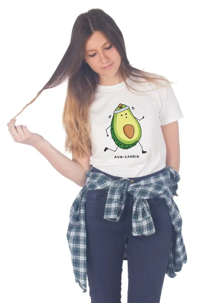 Футболка с коротким рукавом для мужчин и женщин, забавный топ с авокадо, для кардио-тренажерного зала, тренировок