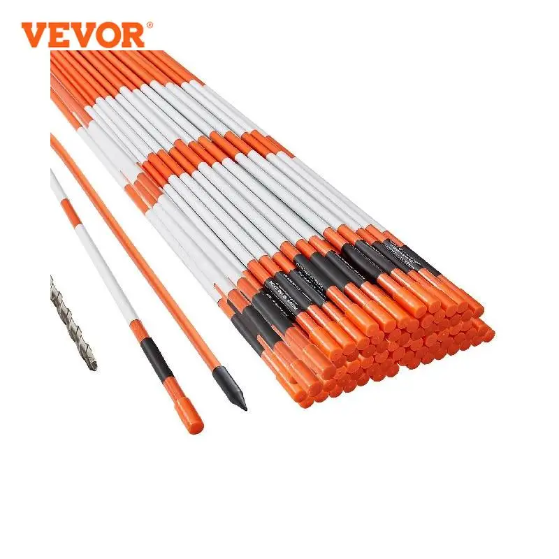 

VEVOR Driveway Markers 48 inch 0.4 inch Diameter Fiberglass Poles Snow Stakes For Parking Lots Walkways Easy Visibility