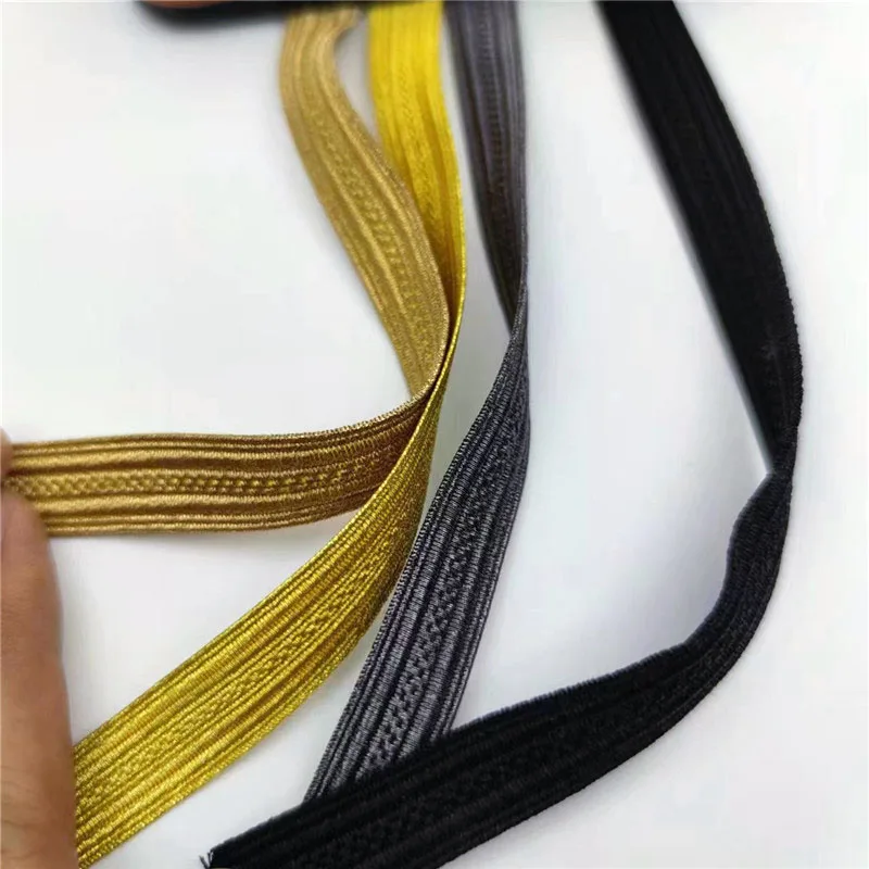 골드 레이스 트림 13mm 와이드 커브 테이프 패브릭 땋은 골드 웨딩 공예 DIY 의류 액세서리 봉제 장식 1 야드
