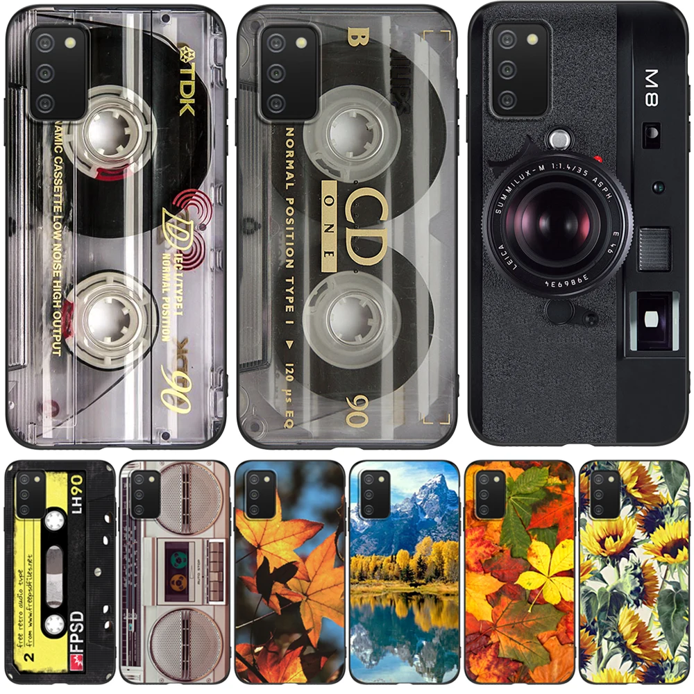 Per Samsung A02S Custodia Cover Per Telefono Per Samsung Galaxy A02S Galaxya02S Sm-A025F A025 6.5 "Custodia In Tpu Nero Retro Old Tape Cassette