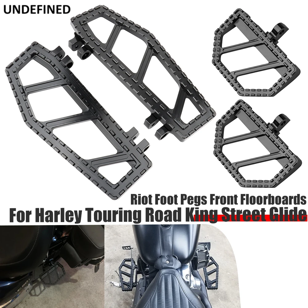 

Riot Foot Pegs Front Floorboards for Harley Touring Road King Street Glide 1986-2022 Softail Fatboy FL 86-2017 Dyna FLD 12-2016