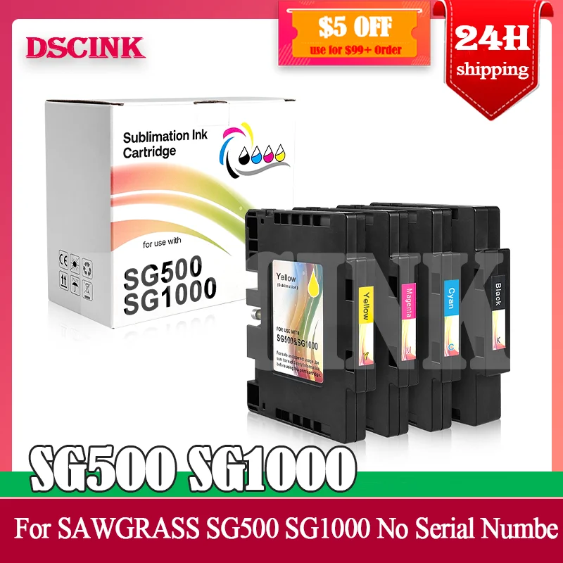 For SAWGRASS SG500 SG1000 No Serial Number Compatible Ink Cartridge Chip Sublimation Ink Plug And Play