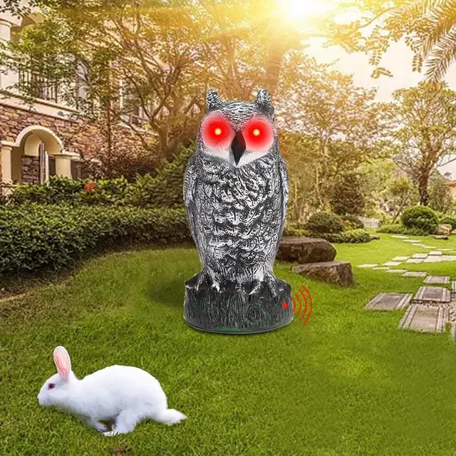 Bagoly Madárijesztő Műanyag Bagoly, Hogy A Madarak Távol Tartsák Halványan Elhalványuló Szarvú Szobor Szobrokat Kerti Udvarra Kültéri Udvarra. - Image 4