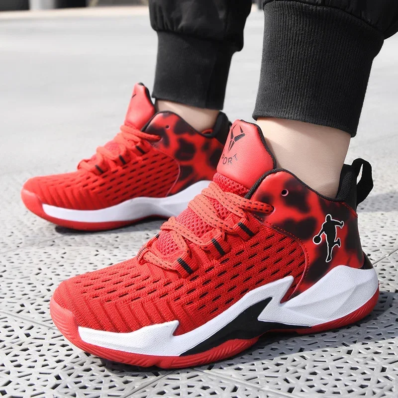 Boys Brand Mesh Basketball Shoes 8 Kids Sneakers Thick Sole Non-slip Children Sports Shoes Child Boy Basket Trainer Shoes Girls 5