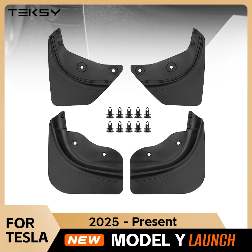 Car Wheel Mud Flaps Guards Fenders for Tesla New Model Y Launch Juniper 2025 TPE car mud flaps car mudguard car wheel fenders