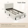 Twin Bed Frames for Kids, Modern Upholstered Platform Bed with Button Tufted Headboard, Wooden Slats Support Mattress 2