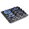Tieasy 24 Inch 4 Burner Built-in Tempered Glass NG/LPG Convertible Thermocouple Protection Child lock Gas Cooktop GH003-244G 2