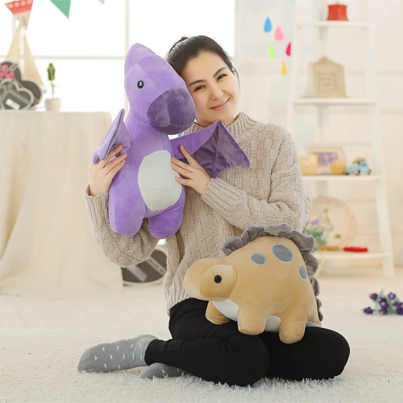 2er-Set Plüsch-Dinosaurier – 30 Cm, Weich, Kuschelig, Für Kinder Ab 3 Jahren (Langhalsdrache & Triceratops)