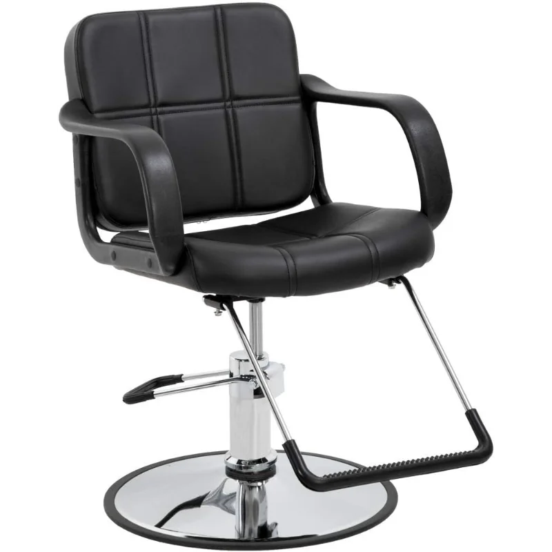 BestSalon Styling Heavy Duty Beauty Swivel Hydraulic Pump Profession Shampoo Hair Cutting Barber Salon Chair, Black