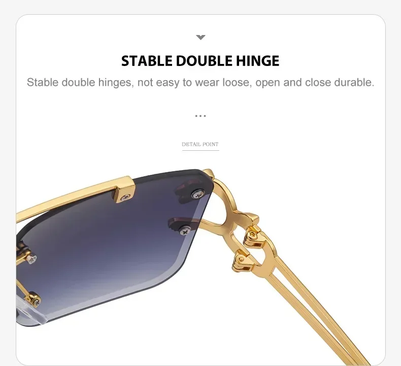 Unisex Rimless Rectangle Sunglasses