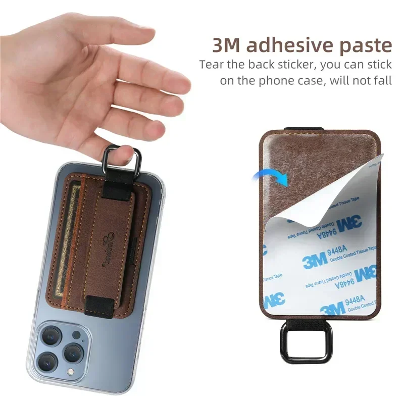Luxury Universal Leather Stick-On Case with Card Holder