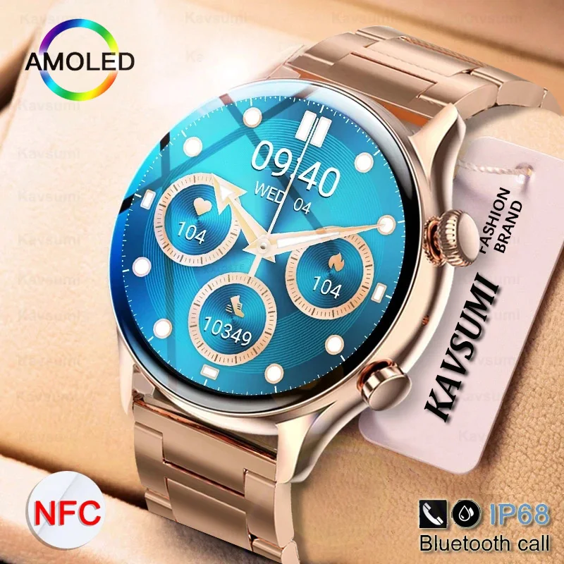 

2023 New NFC Women Smart Watch Bluetooth Call IP68 Waterproof Watch Heart Rate Blood Pressure SmartWatch for Women Huawei Xiaomi