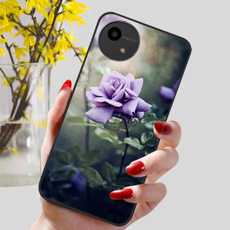Lovely Black TPU Silicone Shockproof Soft Phone Case with Beautiful Pattern