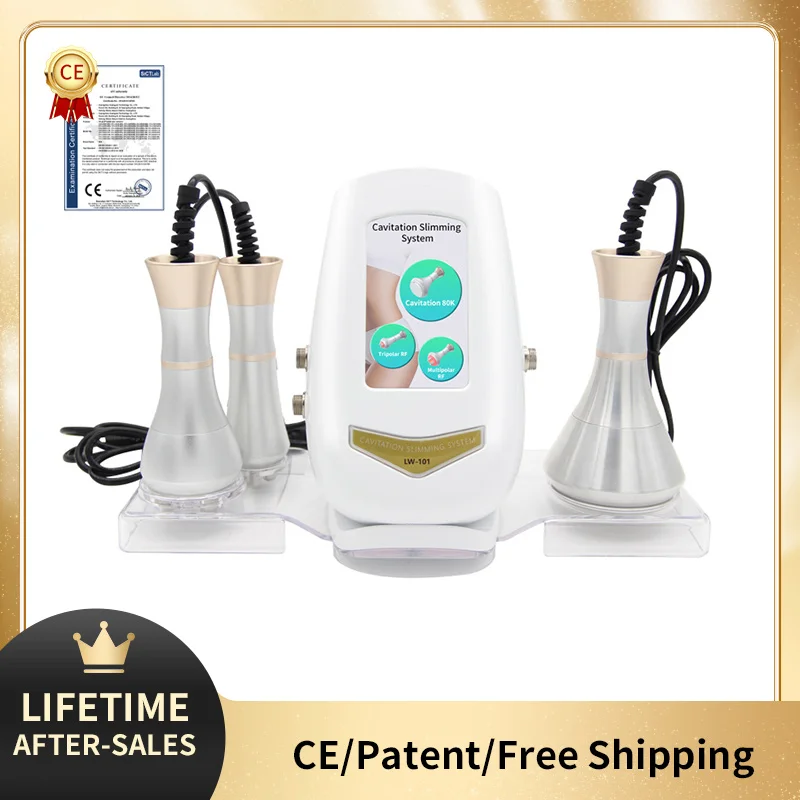 Nuovo 3 In 1 80K Cavitation Rf Ultrasonic Vacuum Fat Reducer Massaggiatore Anticellulite Body Shaping Skin Tightening Strumento Di Bellezza Del Viso