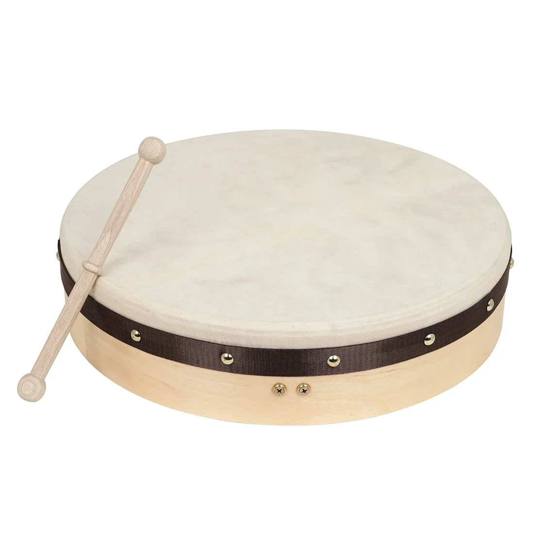 16/18 Inch Skin Wooden Tambourine Sheepskin Drum Percussion instrument hand drum Entertainment Round Tambourines