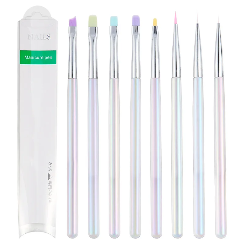 1PCS Nail Art Liner Drawing Painting Nail Brush Set Acrylic Powder Carving UV Gel Extension Manicure Pen Tools 6