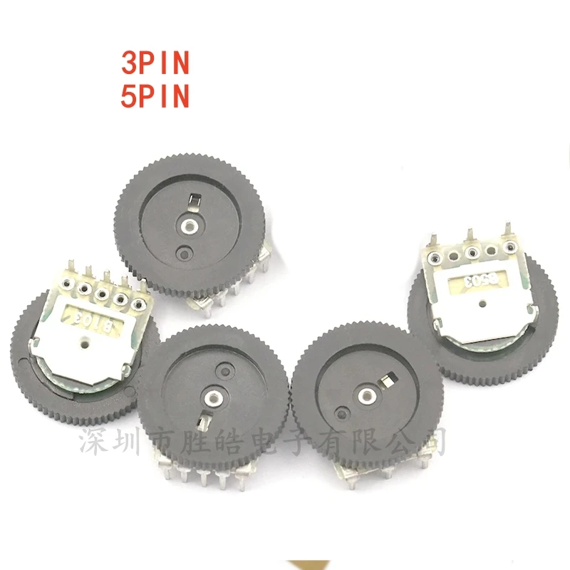 

(10PCS) 3Pin 5Pin 16*2mm Double Dial Taper Volume Wheel Duplex Potentiometer B102 B103 B203 B503 B104 1K 2K 5K 10K 20K 50K 100K