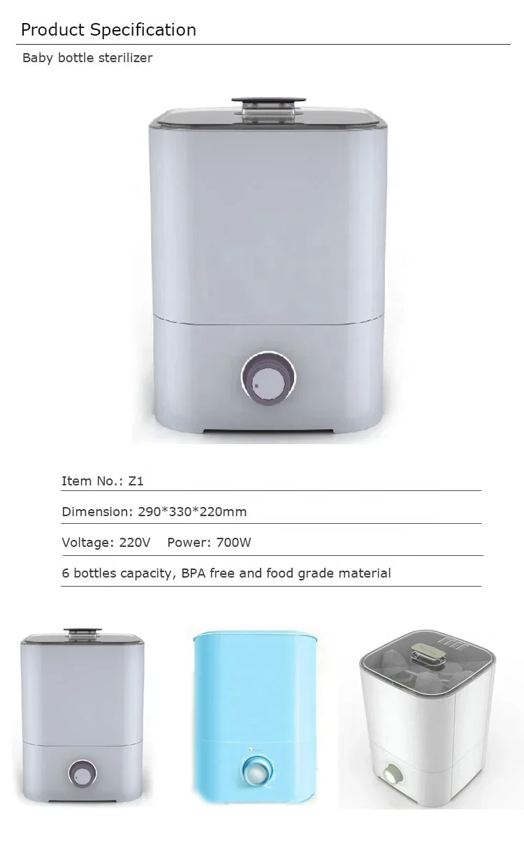 Large Capacity Designed Health Cabinet Box Up Open Lid Adult Feeding Intelligent Milk Bottle Steam Sterilizer Baby