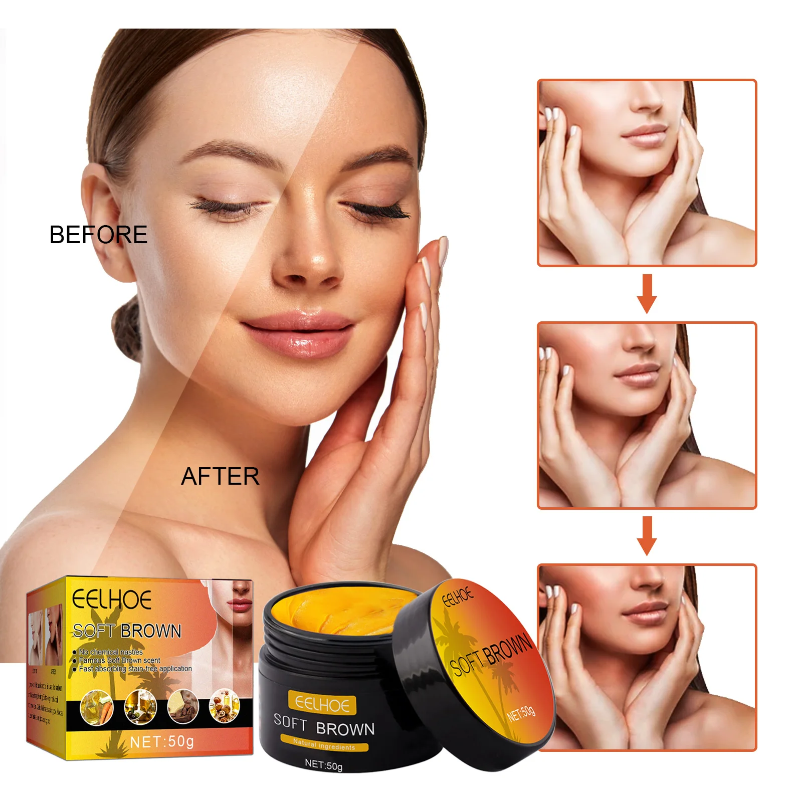 Self Tanning Lotion Skin Tanning Cream 50ml/100ml Body Tanning Cream Solarium Self Tanning Aid Quickly Body Bronze Men Women Nourishing Skin Coloring Blackening Cream