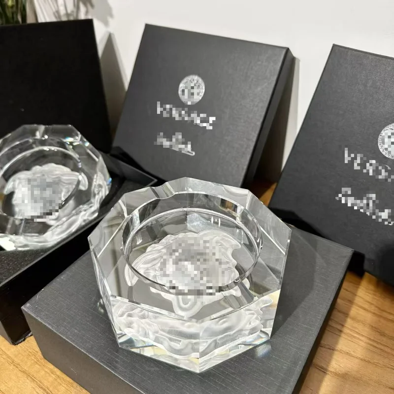 Luxury Crystal Glass Ashtray For Living Room Smoking