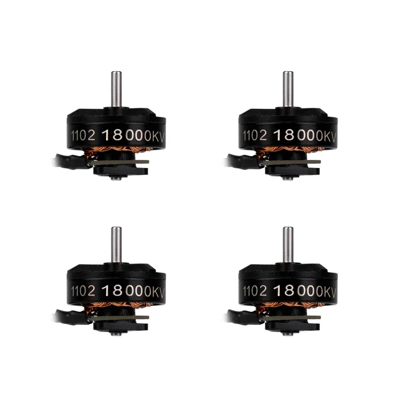 Moteur Brushless 1102 pour drone FPV 1S, comparé à une pièce de monnaie pour l'échelle