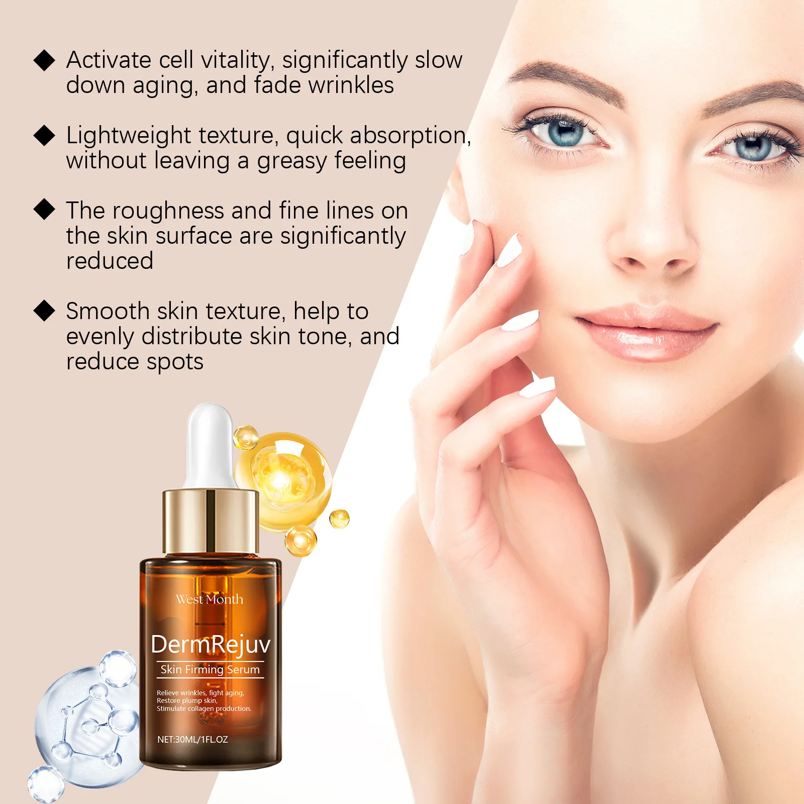 Skin Firming Essence Relieve Wri-nkles Anti Ag-ing Lighten Fine Lines Lifting Even Skin Tone Moisturizing Hydrating Facial Serum 6