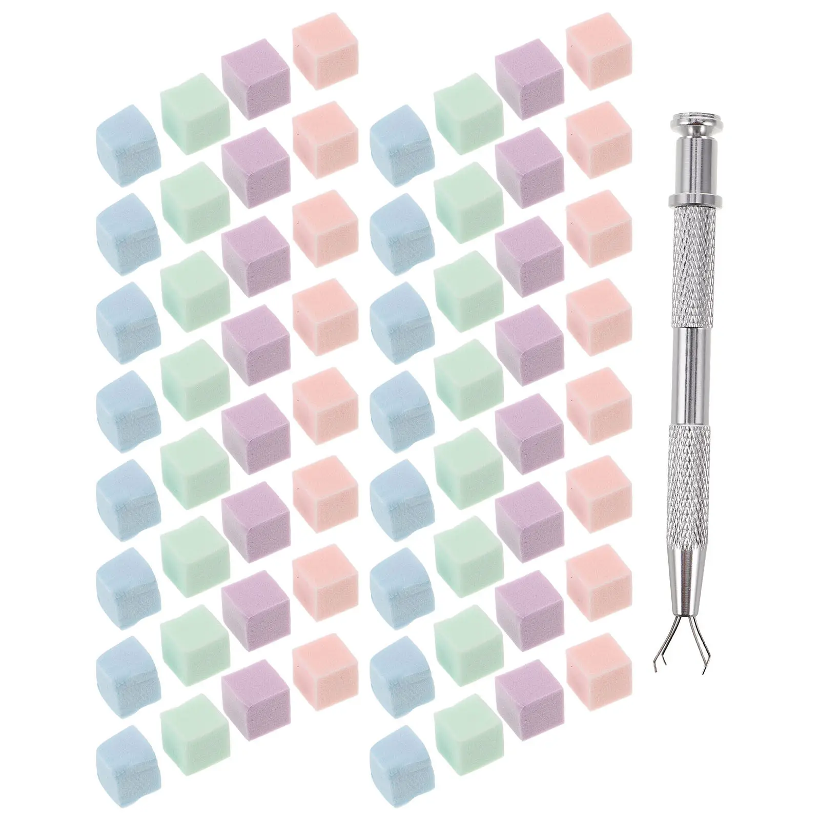 네일 스펀지 그라데이션 도구 세트 다채로운 작은 사각형 소프트 스펀지 그랩퍼 펜 간편 네일 아트 블렌딩 폴리싱 스펀지 젤 폴리쉬