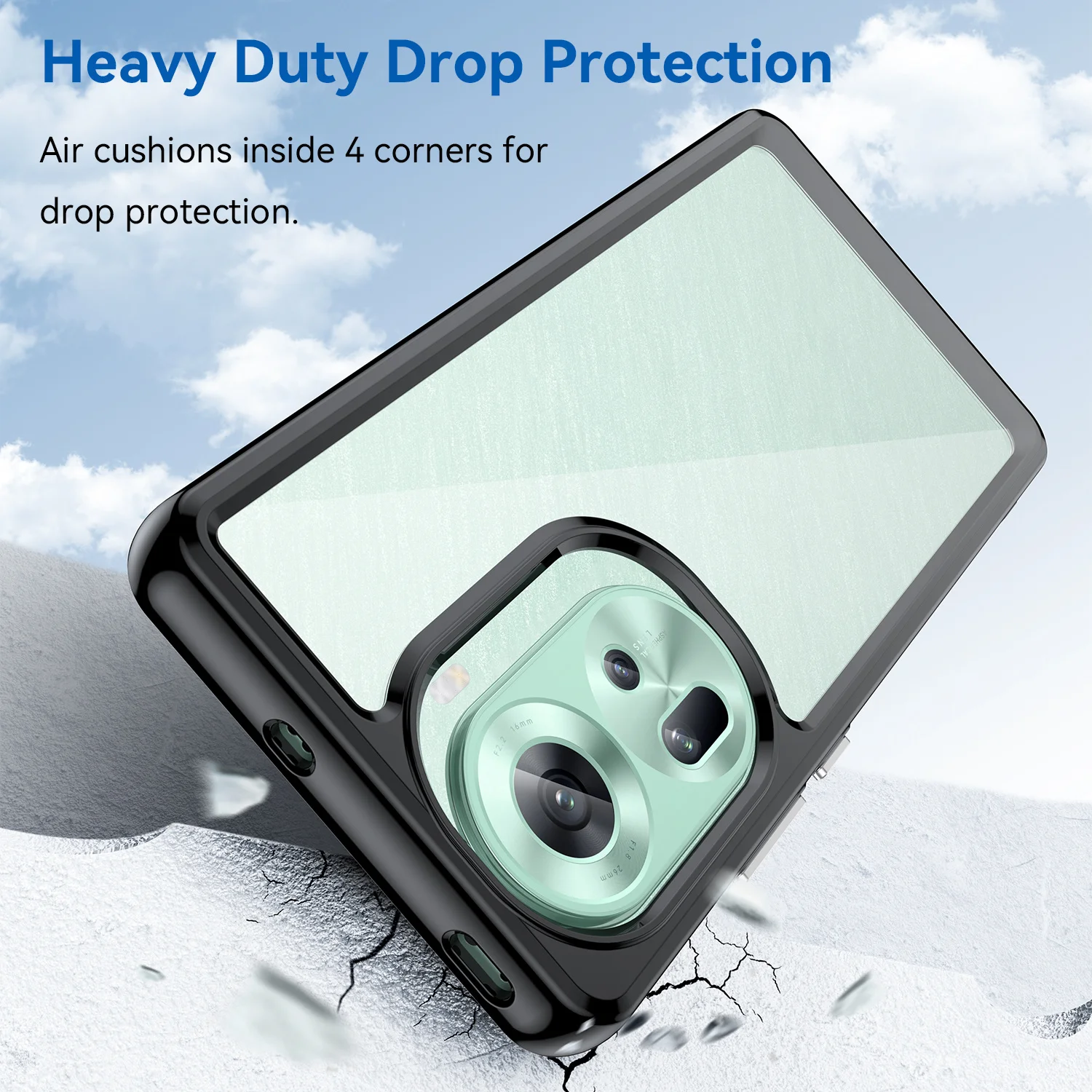Vibrant Transparent TPU Protective Case with Shockproof Clear Frame