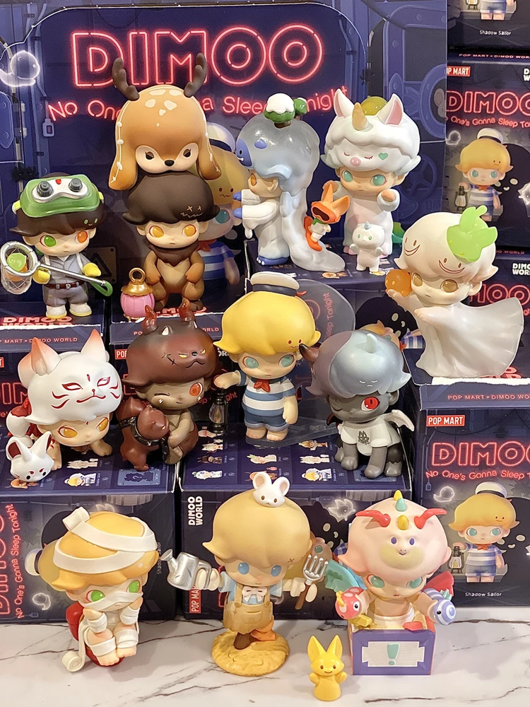 Dimoo не может уснуть сегодня ночью. Серия невидимых коробок, милые коробочки-сюрпризы, креативные подарочные украшения ручной работы.