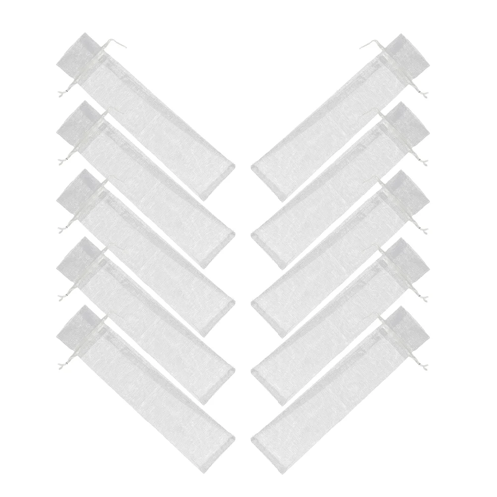

10pcs Folding Hand Fan Bags Organza Drawstrings Bags Bracelet Packing Bags