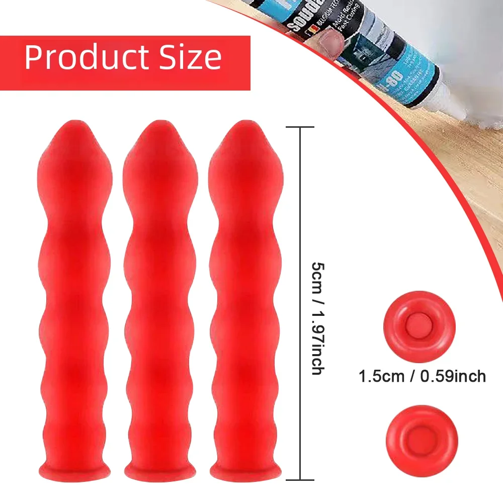 Caulking Gun Nozzles Cap Red Caulk Saving Cap Caulk Sealer Saver Open Caulking Tube for Sealing and Preserving Tools 10-50pcs