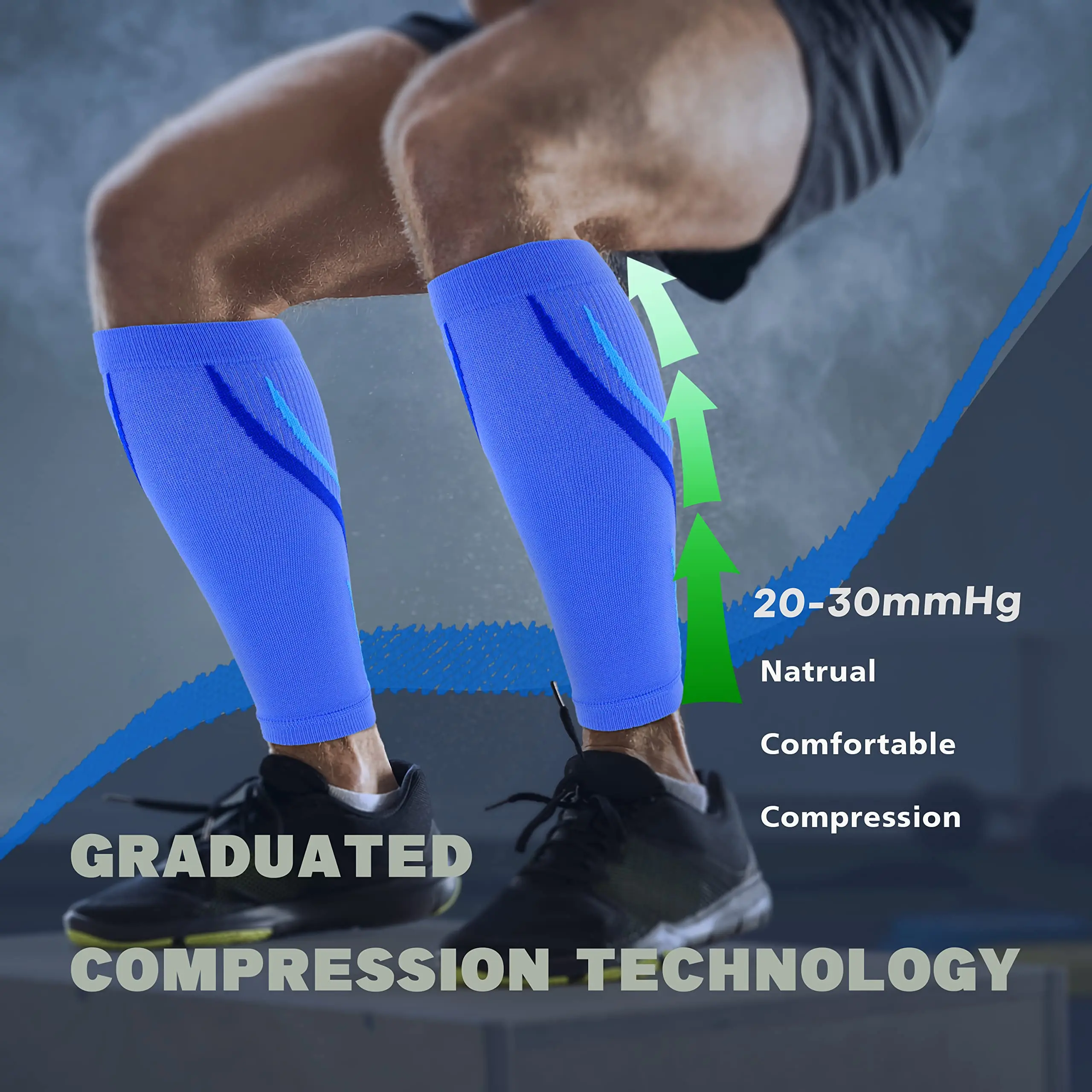 Calf Compression Sleeves Men & Women (20-30 mmHg) Leg compression Sleeve Footless Compression Socks 1 Pair