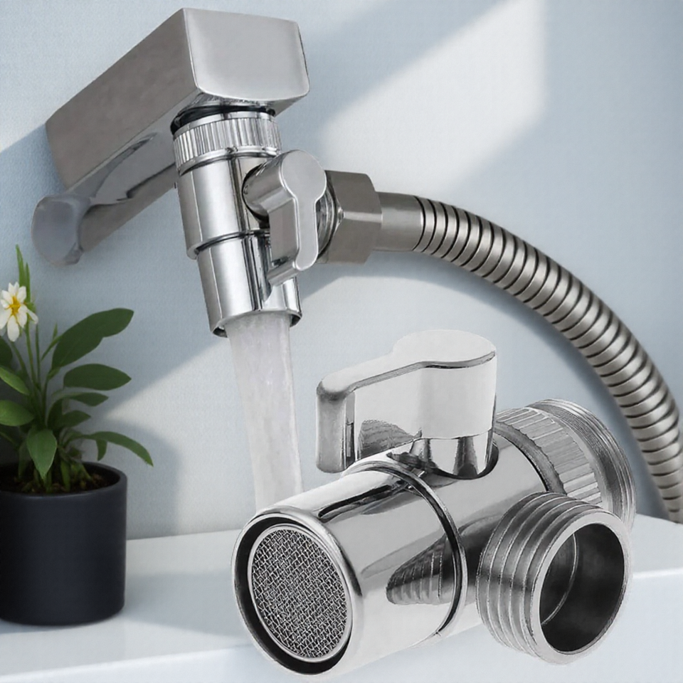 JJYY Faucet Diverter Valve Adapter - Switch Aerator Converter for Washing Machine Shower Garden Hose Connection