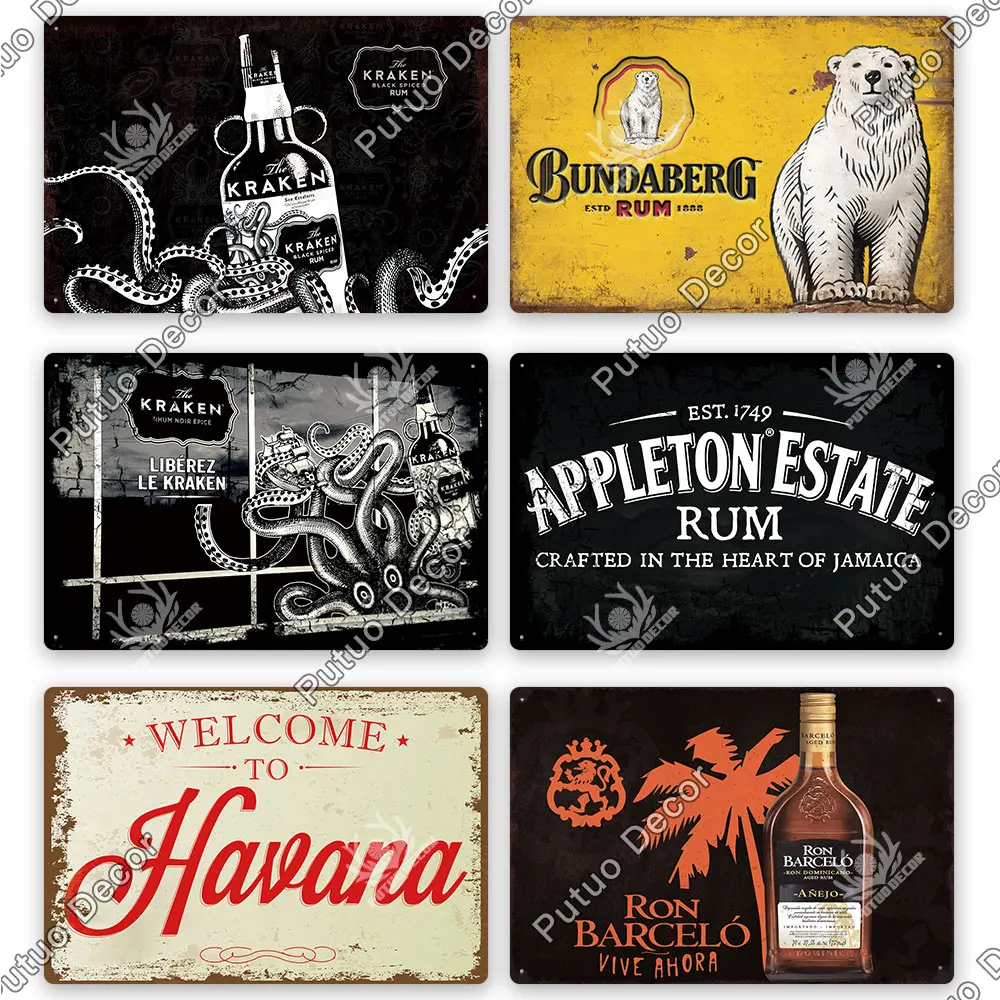 metal signs Putuo Decor rum brand vintage for bar pub club man cave