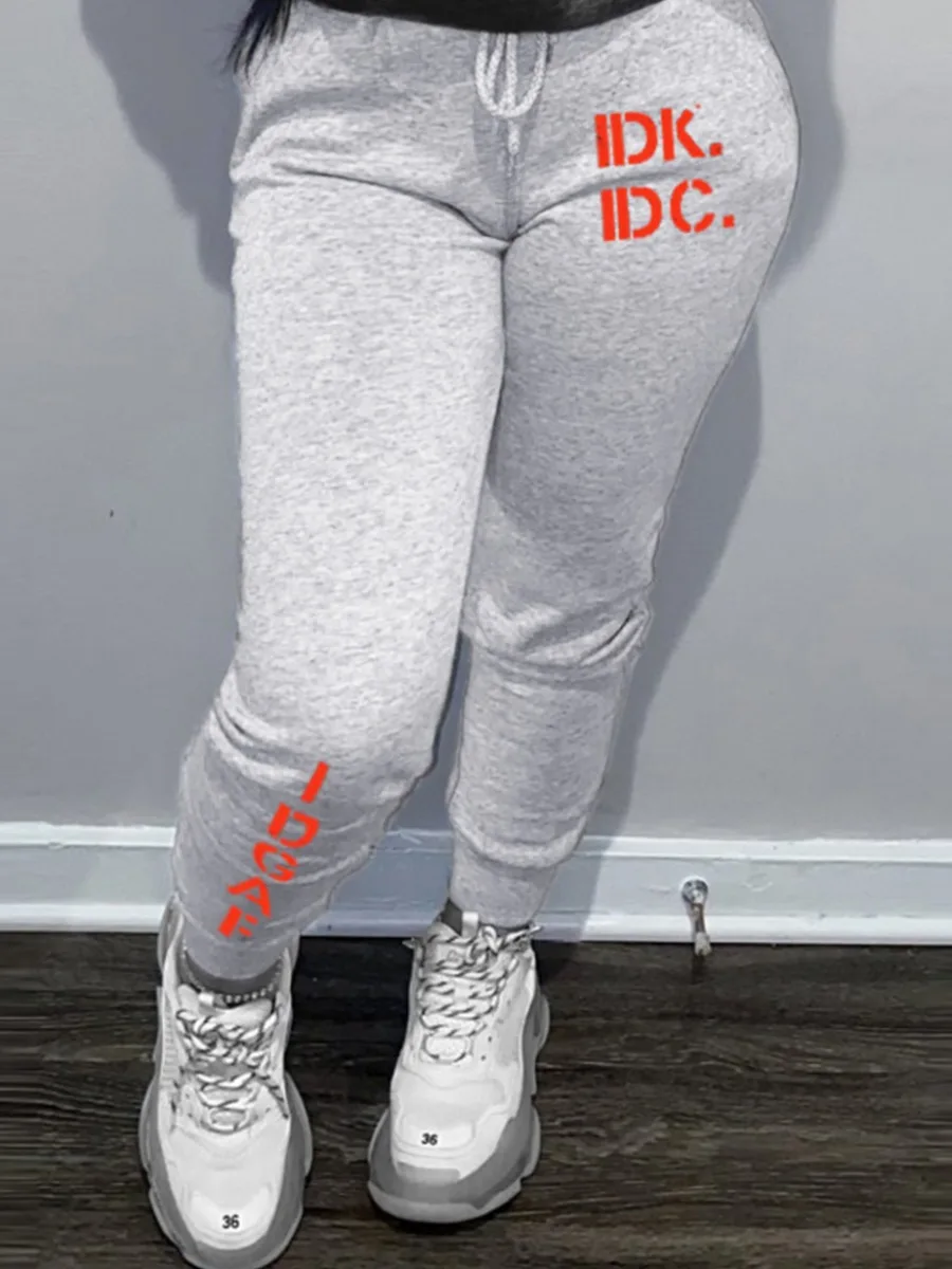 Mid Waist Letter Print Drawstring Sweatpants Man Pants Autumn Winter Men¡¯s Clothing Fashion Drawstring Casual Trousers Joggi - Men's Fashion Sweatpants