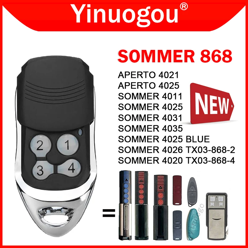 SOMMER 868MHz 4020 TX03-868-4 4026 TX03-868-2 차고 문/게이트 원격 제어 SOMMER 4011 4025 4031 4035 APERTO 4021 4025