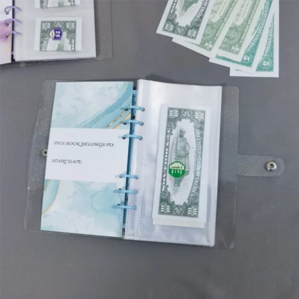 재사용 가능한 현금 플래너 봉투, 재미있는 돈 절약 정리함, 현금 채우기 및 저축, 52 주 바인더 절약 챌린지, 예산서