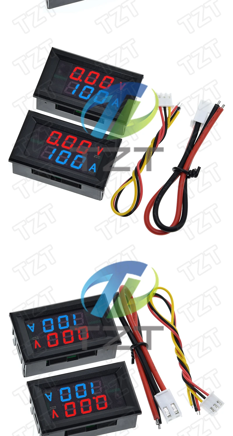 1/2/5 stücke DC 6-120 V 50A 100A Digitale Strom Spannung Tester Modul TZT Blau + ROT Dual LED Display Panel Mit Shunt – Detail 6