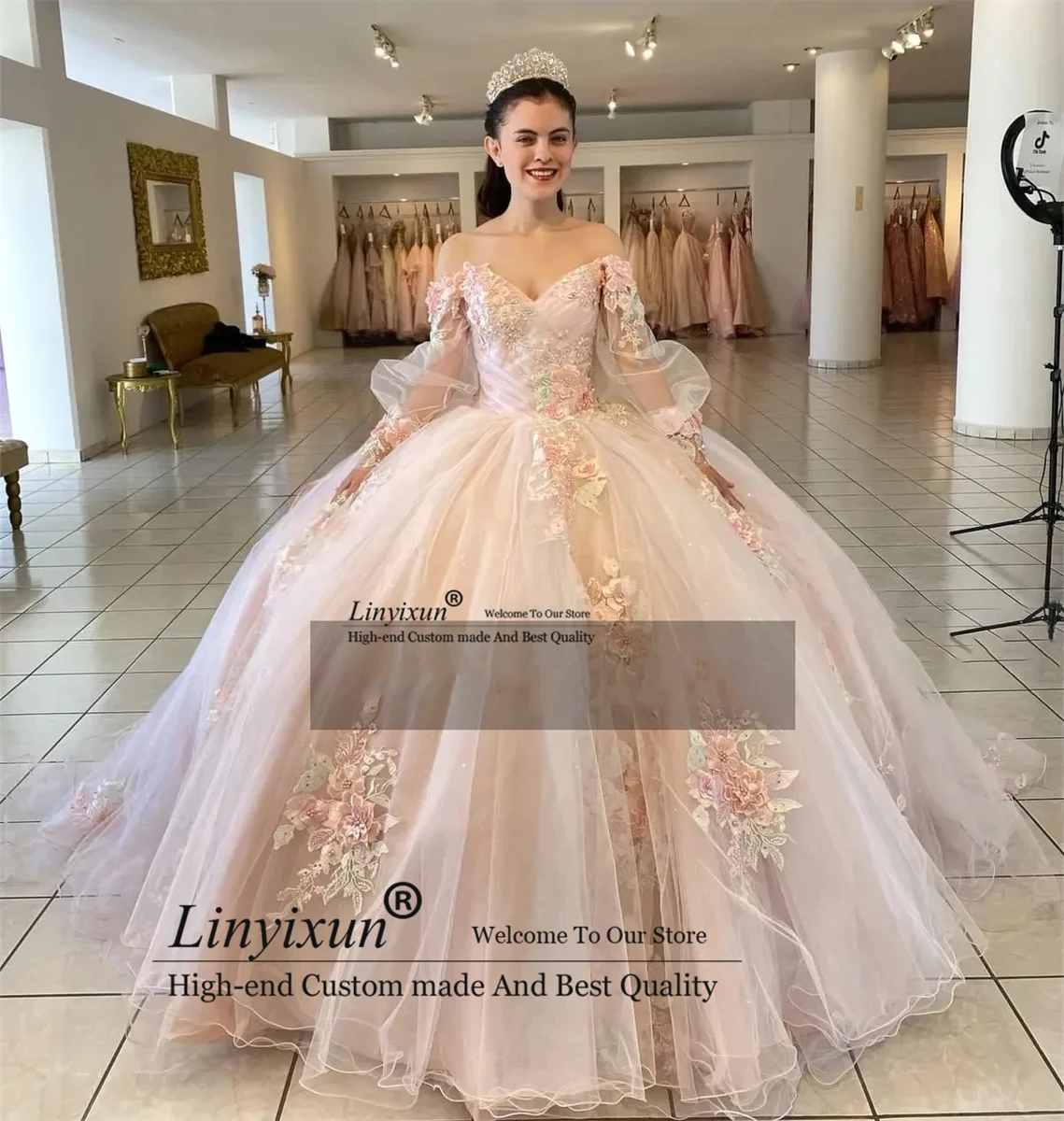 

Милое элегантное платье Quinceanera для девушек 15 лет, с V-образным вырезом, 3D стиль, бальное платье, Vestido De 16, платье для выпускного вечера