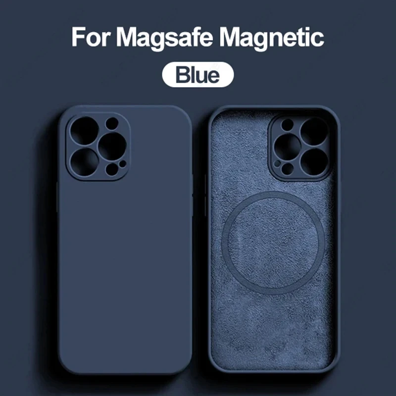 thumbnail image 1 of Liquid Silicone For Magsafe Magnetic Case For iPhone 15 14 12 11 13 Pro Max 14 15 Plus Wireless Charging Cover Phone Accessories, 1 of 5