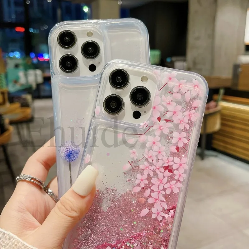 Quicksand Glitter Liquid Crossbody Strap Lanyard Phone Case