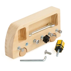 Juego Montessori de madera para niños, juego de habilidades básicas, Juego de pernos, tuercas, juego educativo