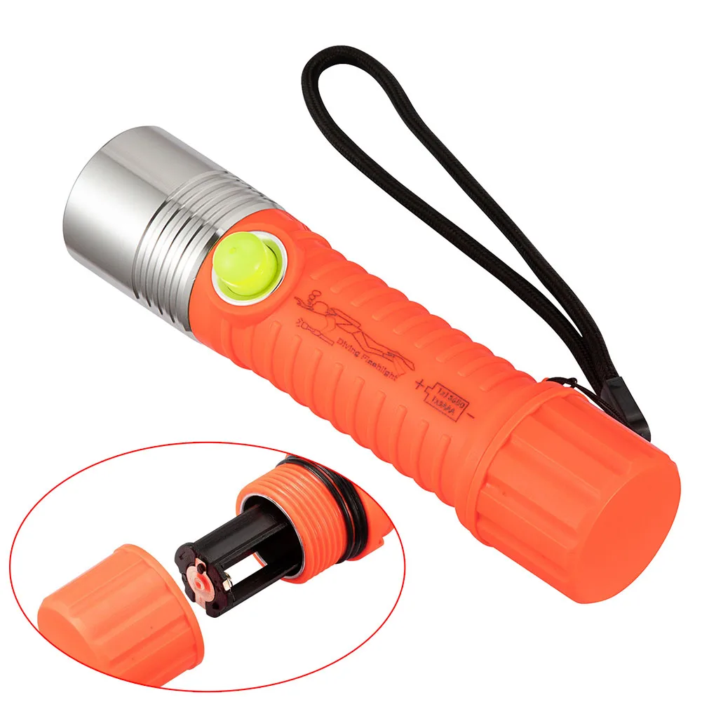 Diving Flashlight Torch LED Light IPX8 Waterproof 50M Deep Underwater Lamp 1600LM Camping Underwater Torch Light 3 Modes