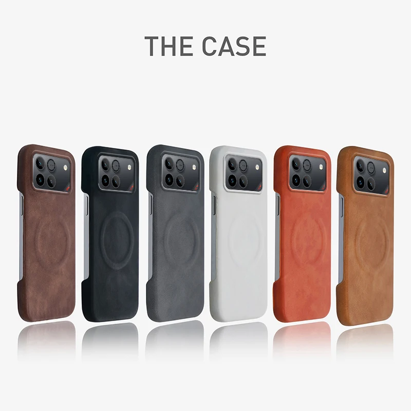 Enhanced Leather Frameless Shockproof Magnetic Wireless Charging Case