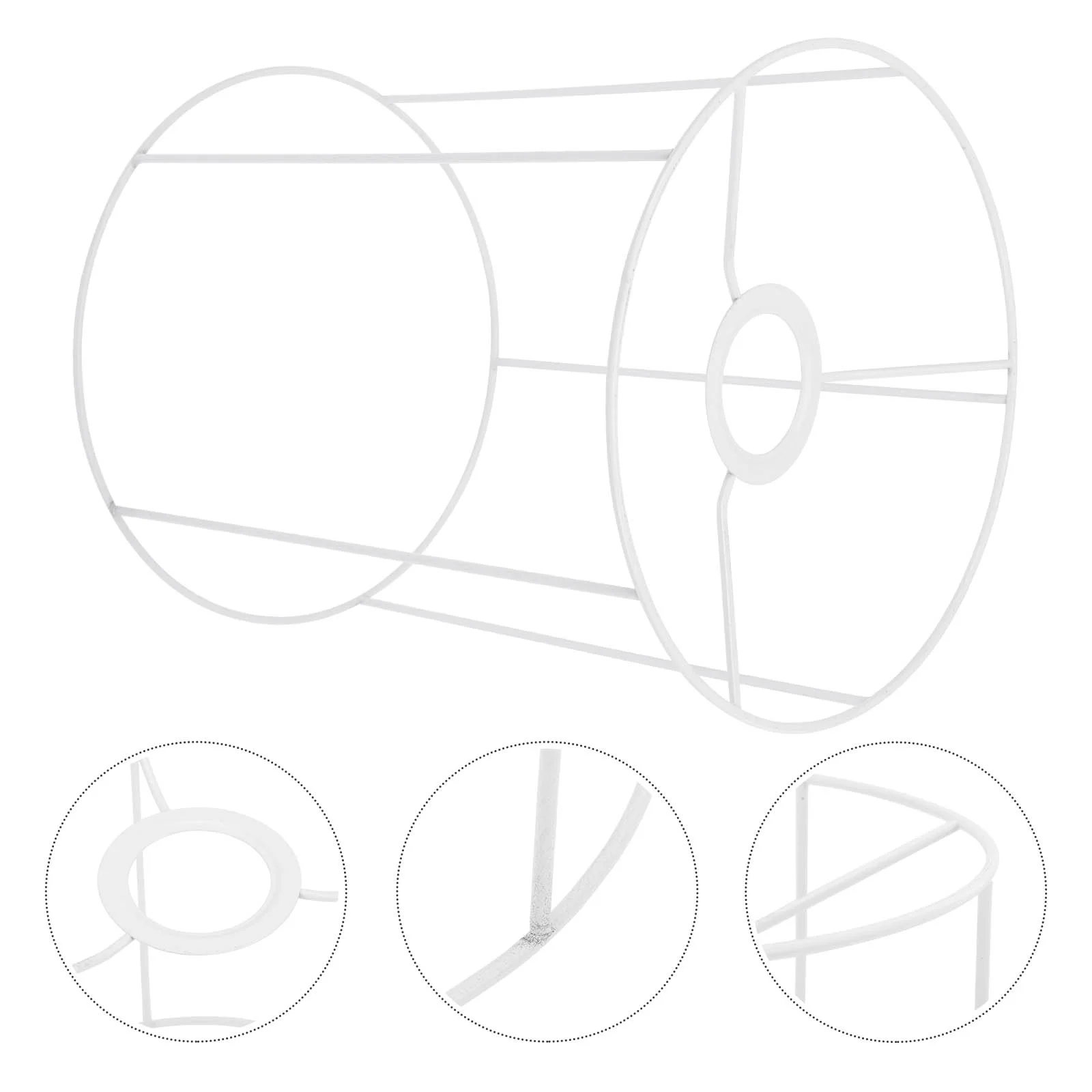 

Wrought Iron Lampshade Holder DIY Frame Round Light Bulbs Guard Cage Drum Ring Wire Hanging Rack Square